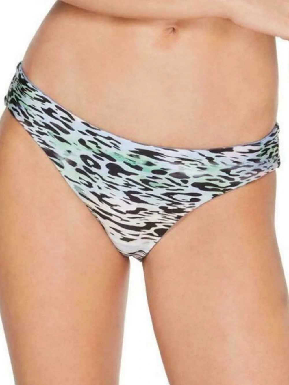NWT BECCA Blue Animal Instincts Reversible String Bikini Set M Top & L Bottoms